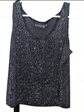 Guc Lindor Petites stretch tank with multi color sparkle Size Large